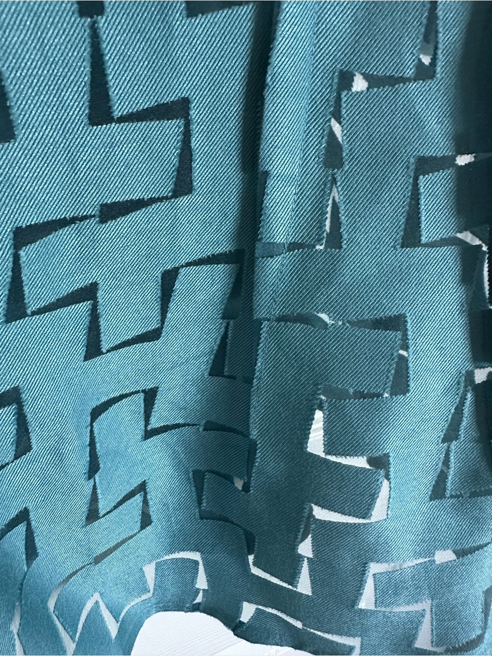 Gracia Teal blue Geometric Short-Sleeve Button-Up Shirt Large - Picture 6 of 10